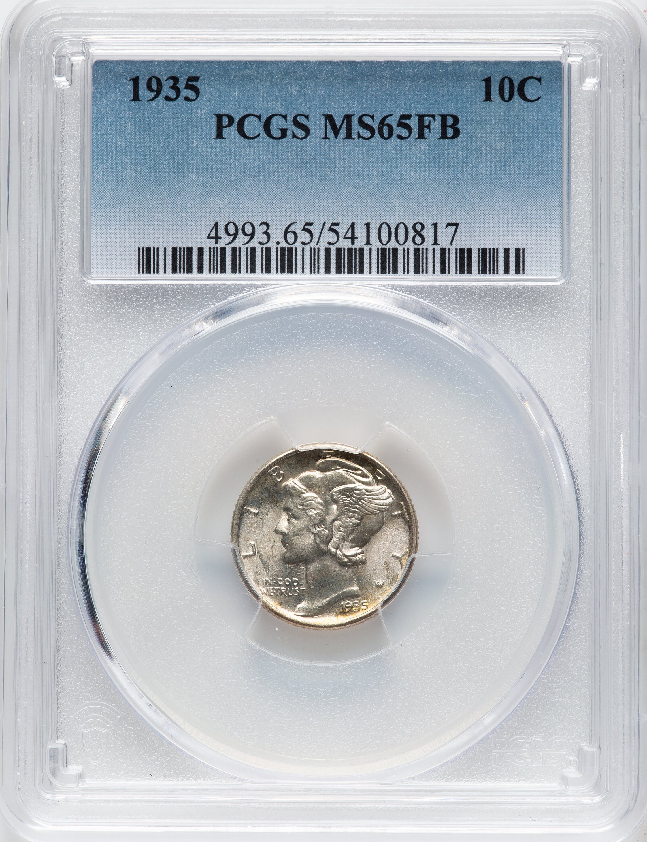 1935 Mercury Dime MS65FB